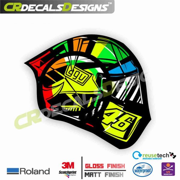 VR46 ROSSI HELMET  Sticker Logo [STICK On Motorcycle, Car, Laptop,  Notebook And Mobile Phone] – CR Decals Designs