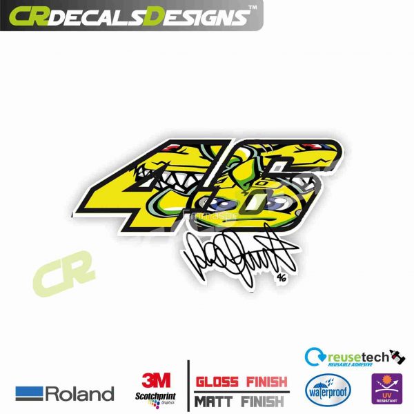 VR46  Sticker Logo [STICK On Motorcycle, Car, Laptop, Notebook And Mobile  Phone] – CR Decals Designs