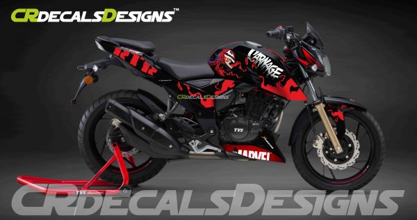 Tvs Apache Rtr 0 160 4v Custom Decals Wrap Stickers Carnage Kit Cr Decals Designs